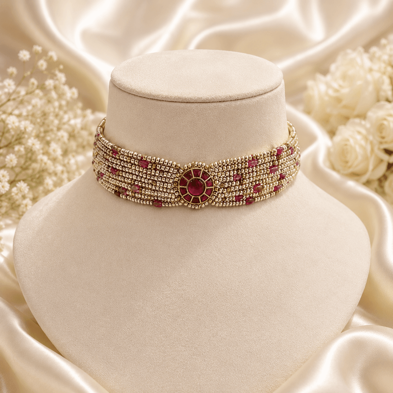 Meher Ruby Choker — editorial product shot