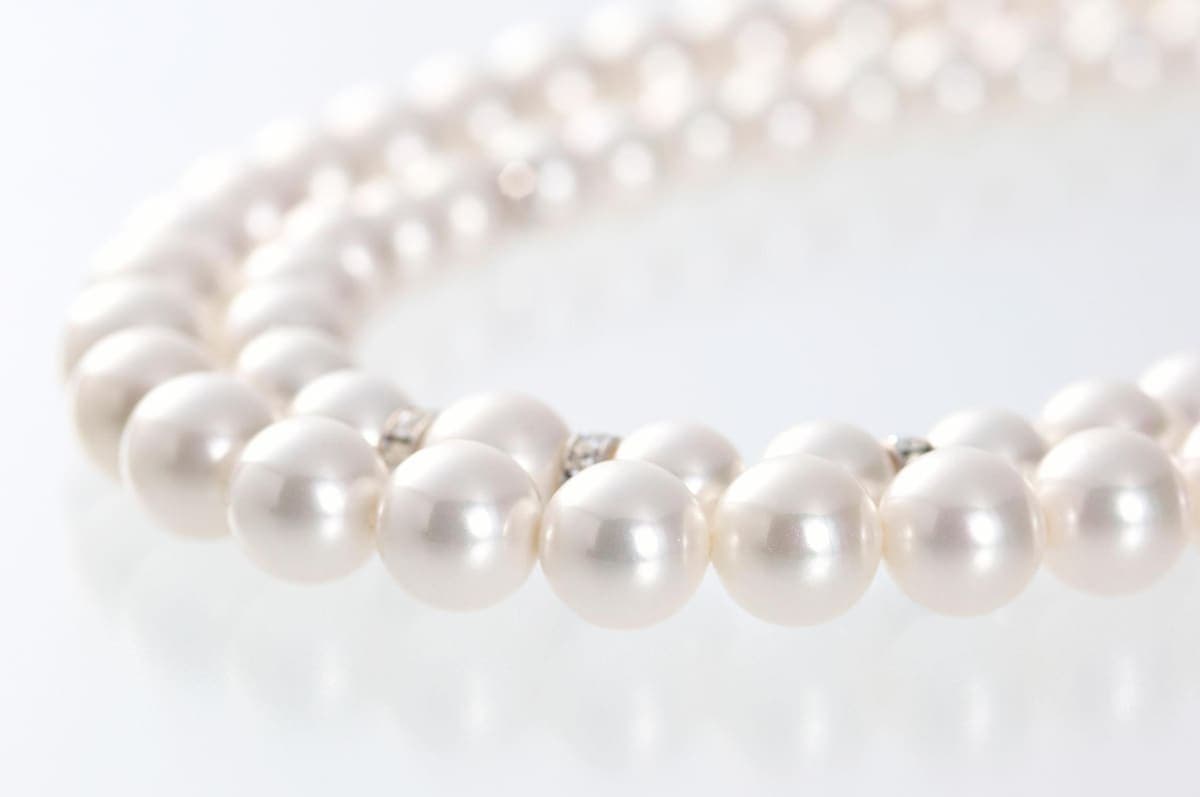 Classic white pearl strands